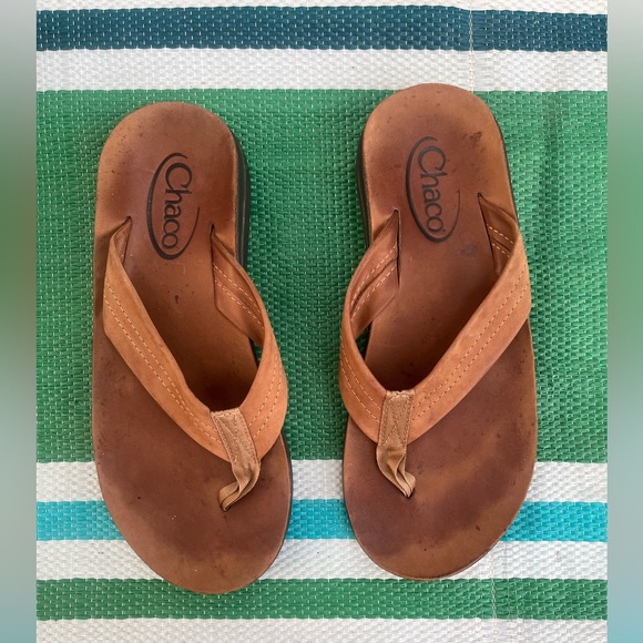 Chaco Other - 🎉✨ Chaco Brown Leather Flip Flops Sandals Size 9M